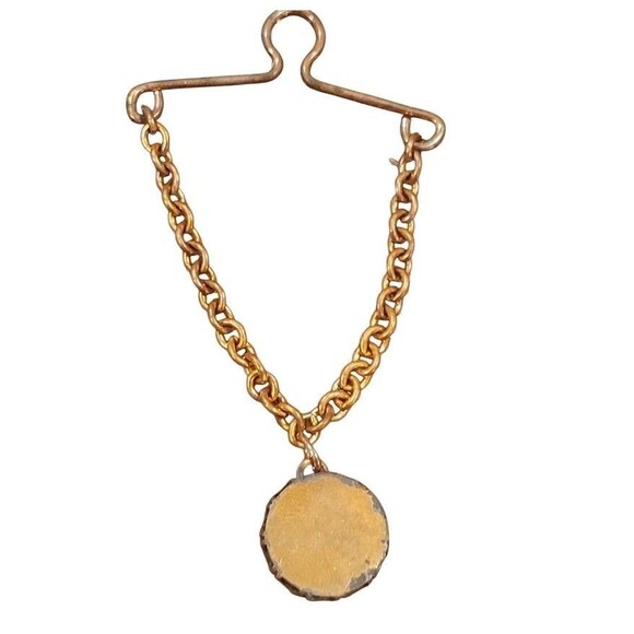 Vintage Royal Crest Griffin Lion Shield TIE BAR Chain Dragon Charm - Picture 3 of 4